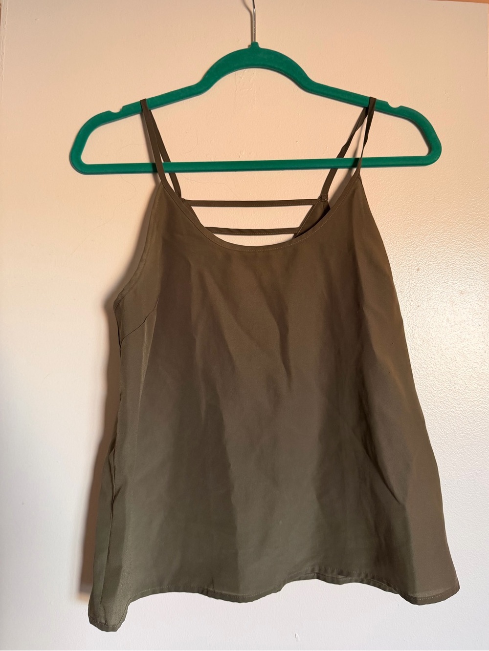 Olive Green Strappy Women's Tank Top